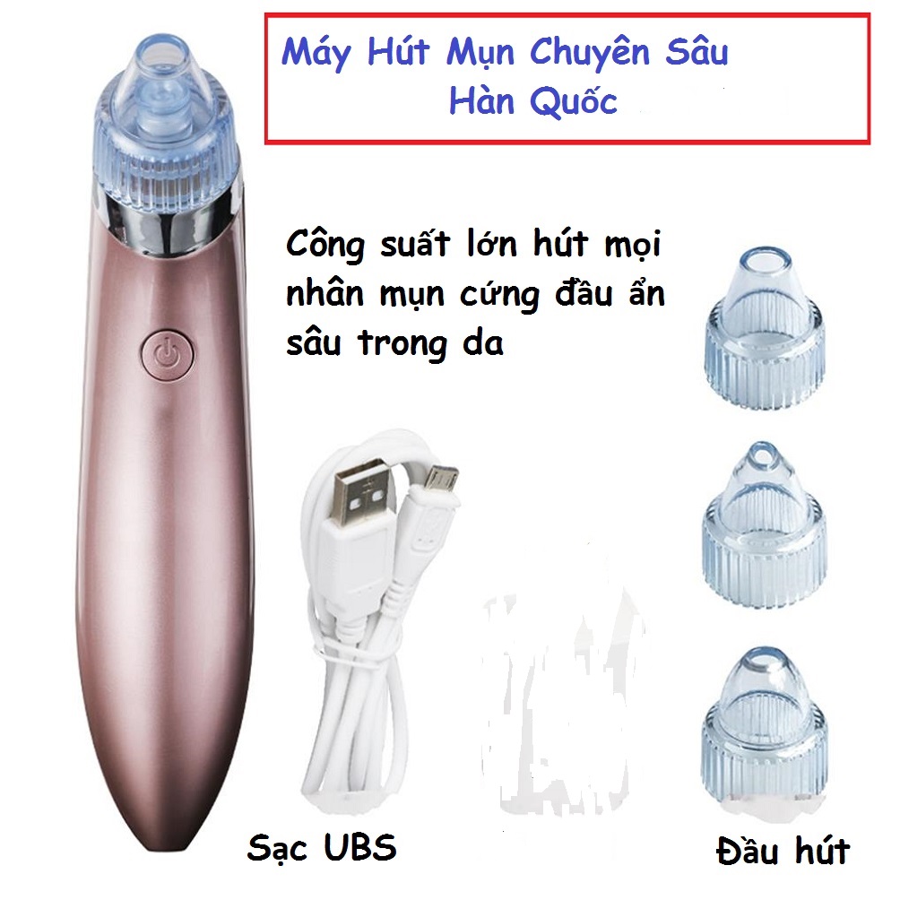 [Hcm]Máy Hút Mụn Đầu Đen Hút Sạch Tất Cả Các Loại Mụn Với 4 Đầu Hút Thông Minh An Toàn Không Đau Rát Tại Nhà - Máy Hút Mụn Điện Tử Cầm Tay Có Led Tích Điện