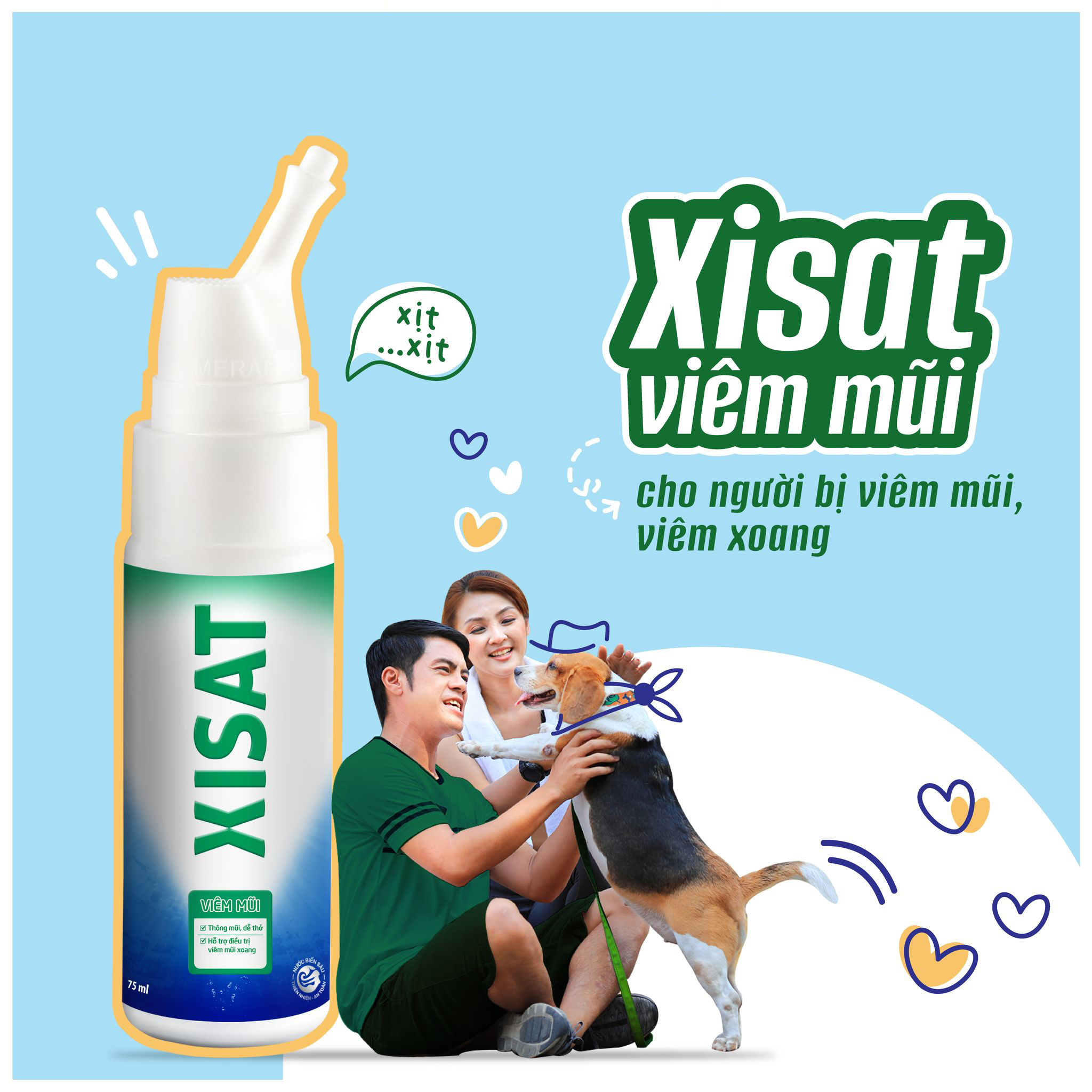 XYPENAT (75ml) - Xịt mũi ưu trương nước biển sâu giảm viêm mũi nghẹt mũi viêm xoang.
