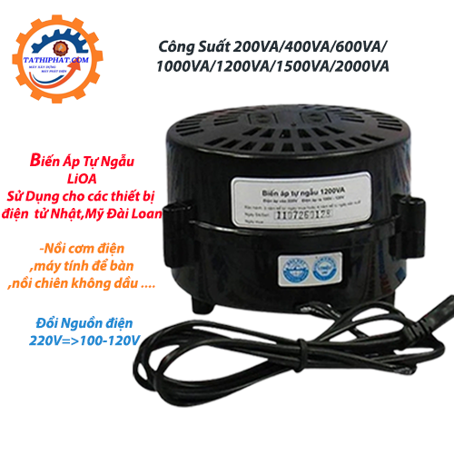 Biến áp tự ngẫu đổi nguồn Lioa Đổi nguồn từ 220V sang 100V-120V dùng cho các loại máy NhậtMỹ