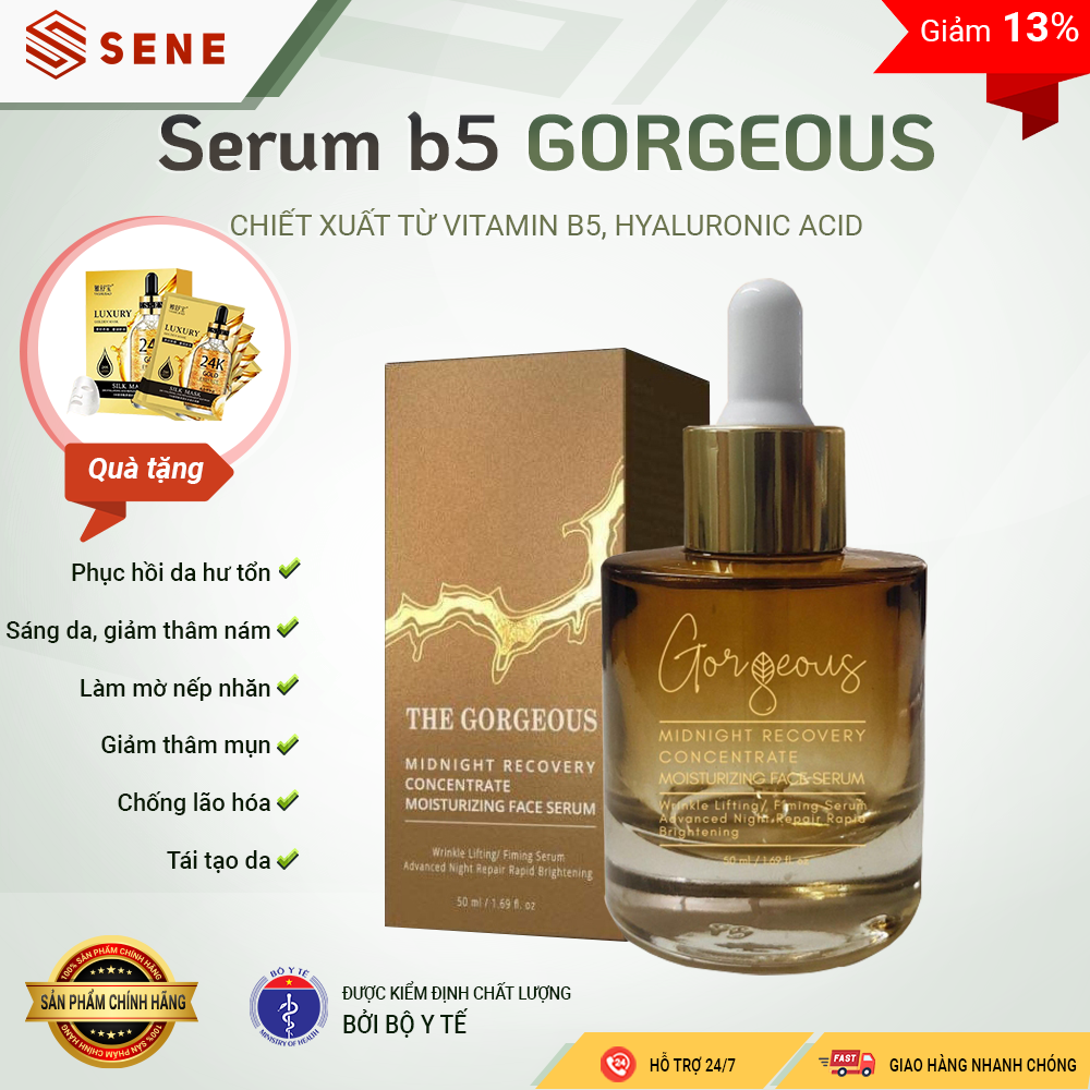 Serum B5 The Gorgeous phục hồi da tổn thương mờ nếp nhăn sáng da giảm nám thâm mụn chống lão hóa