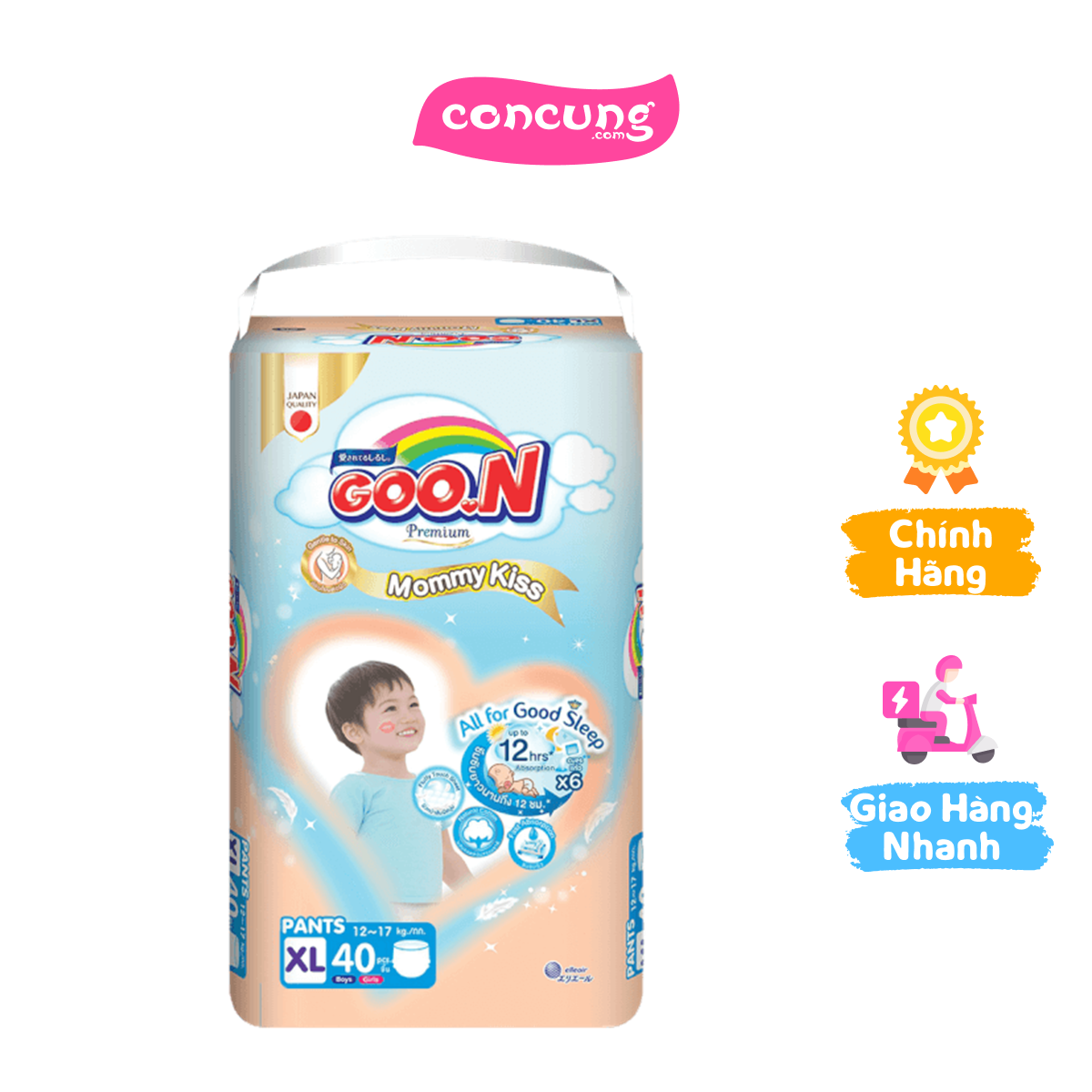 Tã quần GOON Mommy Kiss (XL 12kg-17kg 40 miếng)