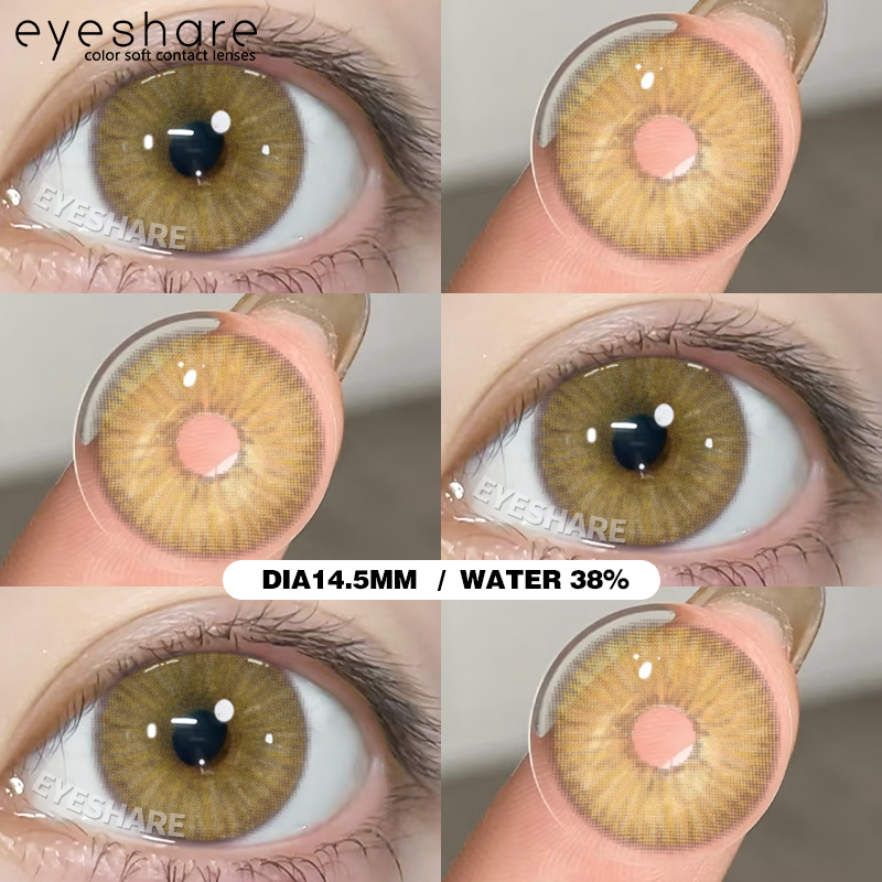 {Bán chạy}1 Cặp Kính áp tròng ESTONIA-GREEN sử dụng 12 tháng 14.0-14.5mm làm cho đôi mắt to hơn EYES