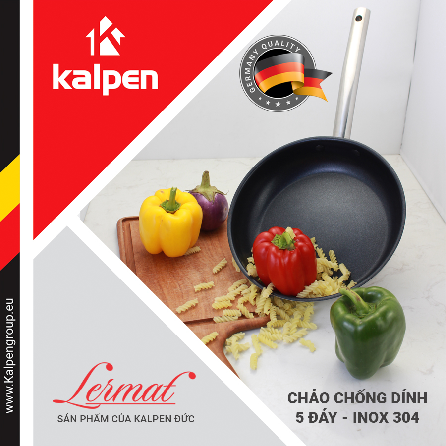 CHẢO CHỐNG DÍNH INOX 5 LỚP KALPEN LERMAT