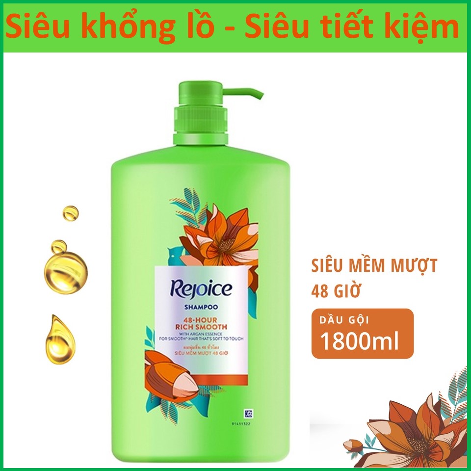 [HCM]Dầu gội Rejoice Siêu mượt 1800ml