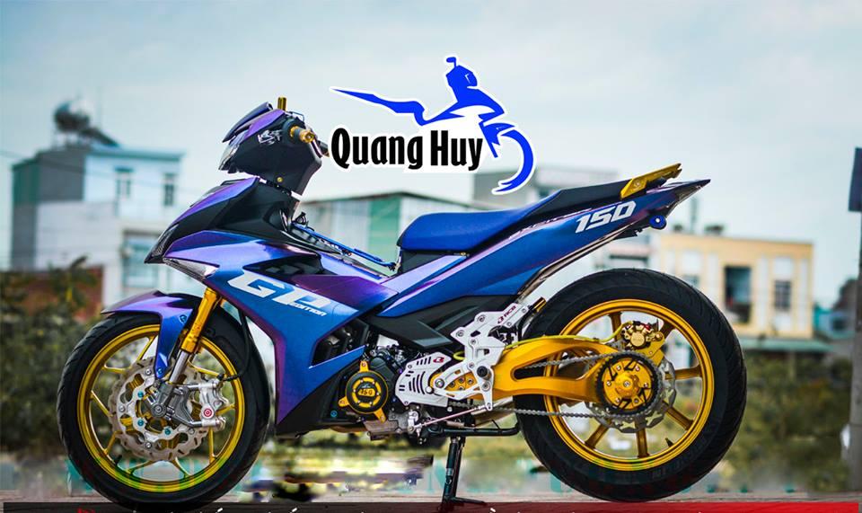 Tem trùm xe máy ex150 xanh GP chuyển sắc - Độ tem xe máy ex150 thiết kế theo yêu cầu - Chế tem trùm 