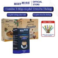 Combo 3 Hộp Cà Phê Truyền Thống Meet More (Espresso Sữa Đá Cappuccino)