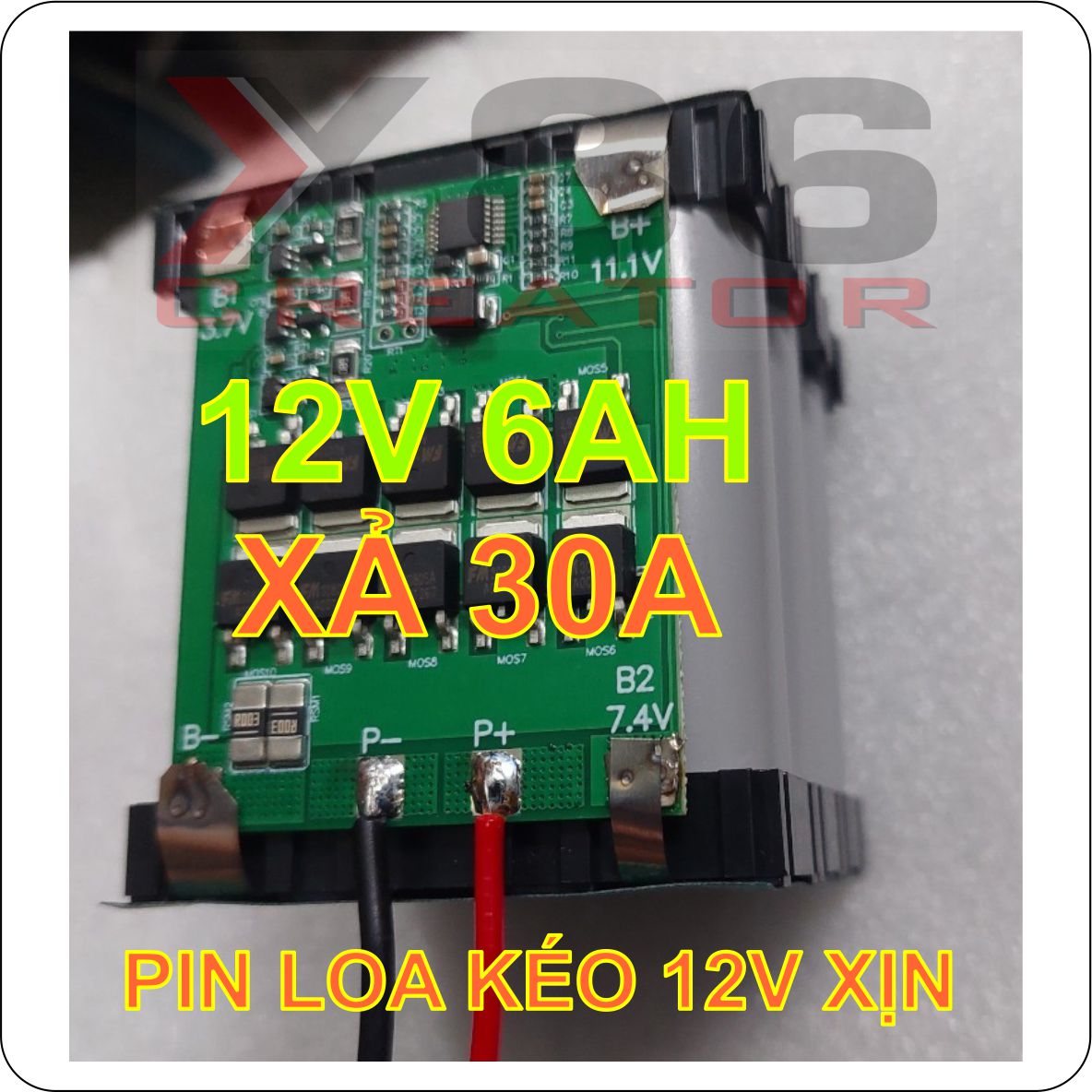 KHỐI PIN LOA KÉO 12V XỊN - PIN LOA KARAOKE 12V - PIN LITHIUM 12V XẢ CAO (30A) X86
