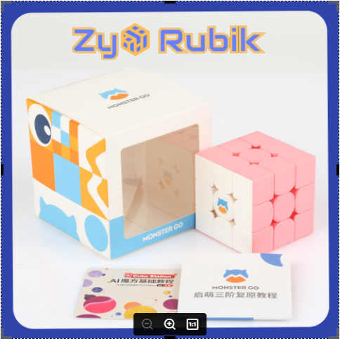 Rubik 3x3 Monster Go Màu Hồng - Gan Monster Go Pink Cloud Stickerless Hồng 2 Phiên Bản - ZyO Rubik