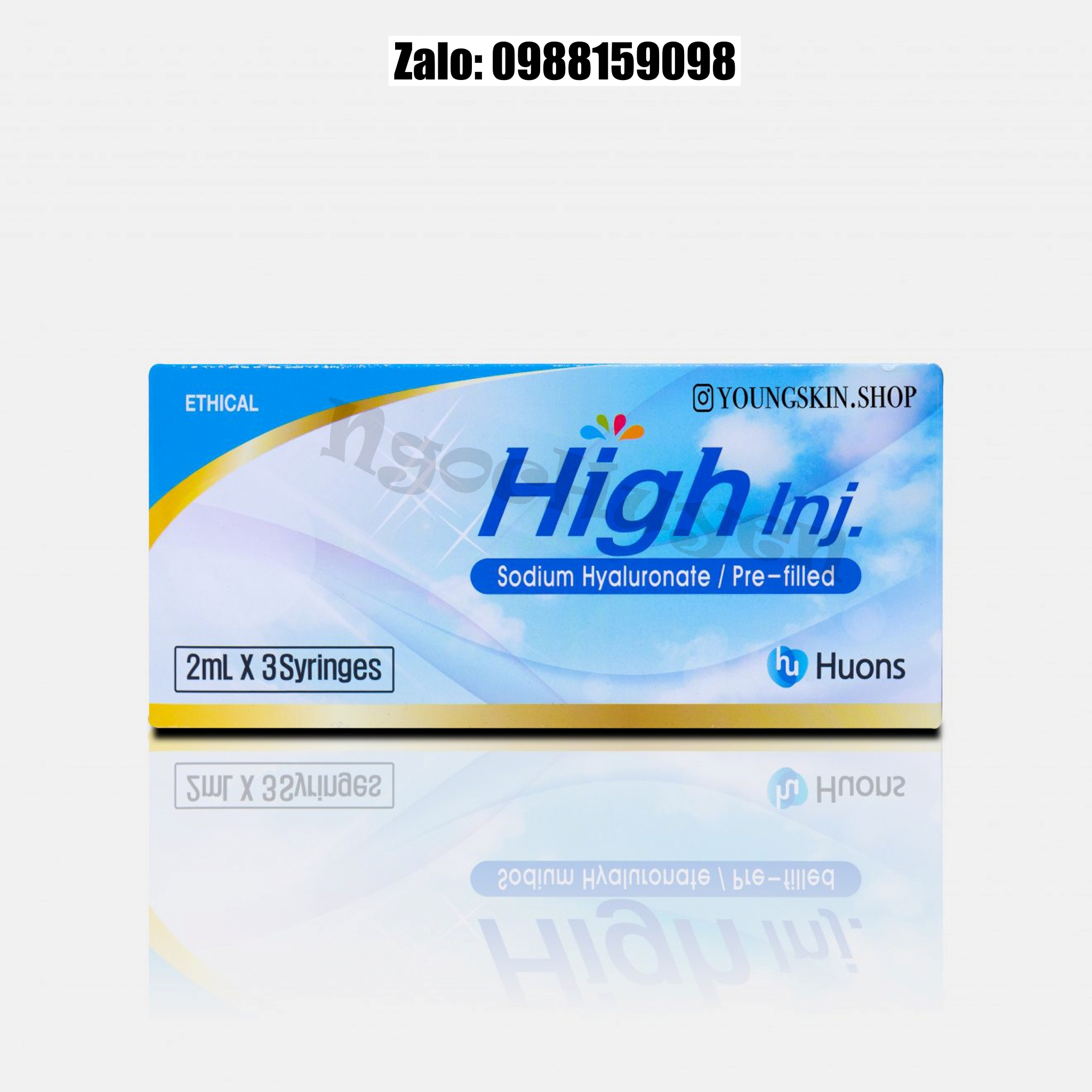 Tinh chất căng bóng da tiêm meso High Inj - 1 hộp 3  thanh