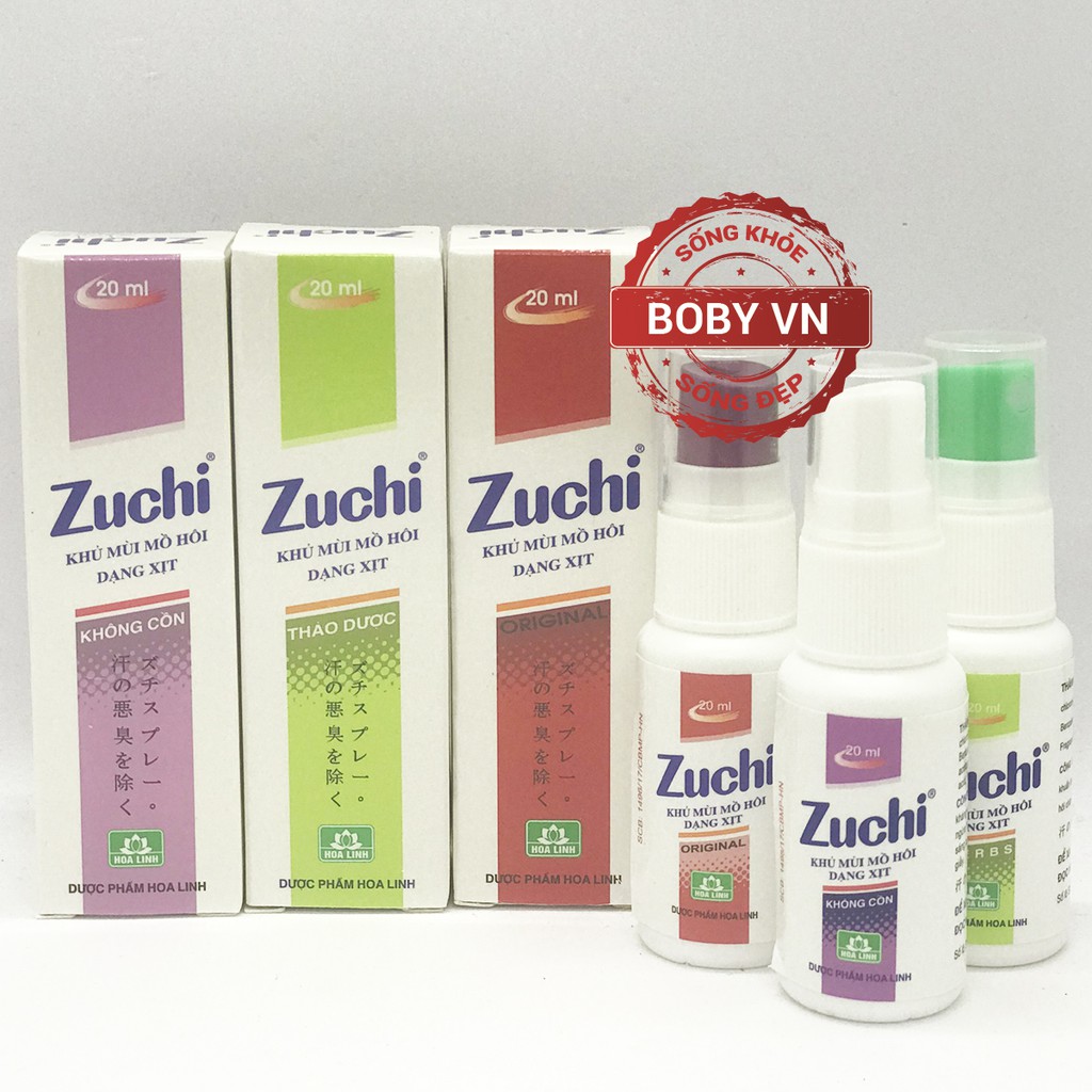 Xịt Nách Khử Mùi Hôi Zuchi 20Ml (Tím + Xanh Lá + Đỏ) | Màu Xanh - Thảo Dược