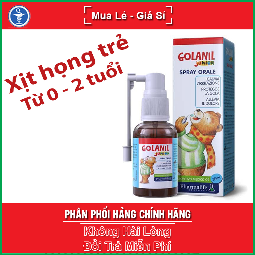 [HCM]Xịt Họng GOLANIL JUNIOR SPRAY ORALE - Giúp bảo vệ cổ họng làm giảm các triệu chứng khô nóng rát họng