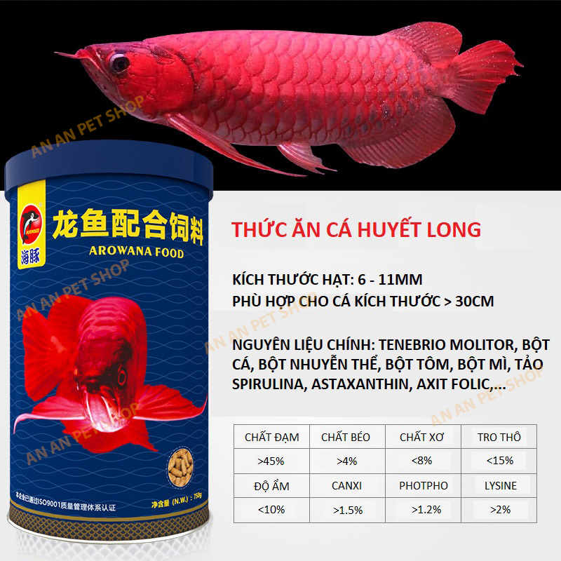 Cám cá Rồng Huyết Long Ngân Long Arowana Food Porpoise Thức ăn Cá rồng