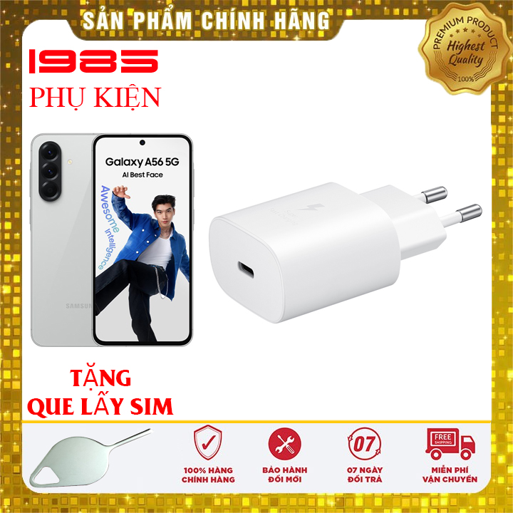 Cóc Sạc Nhanh Trắng Samsung 25W Cho A56 A36 A26 A16 A06 Chính Hãng