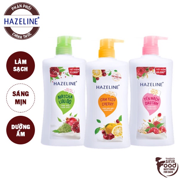 Sữa Tắm Dưỡng Ẩm Tẩy Tế Bào Chết Sáng Da Hazeline