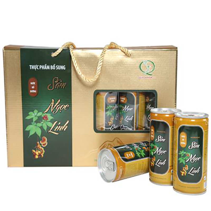 Nước Bổ Dưỡng Thanh Nhiệt Giải Độc Sâm Ngọc Linh - Hộp 6 Lon X 190 Ml