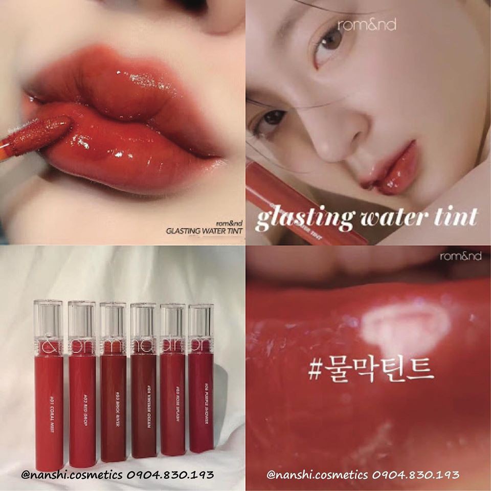 Son Romand Glasting Water Tint 04 chất son ẩm mà không hề bết dính cảm nhận được sự mướt mịn tức thì khả năng bám màu từ 4 đến 6 tiếng đồng hồ