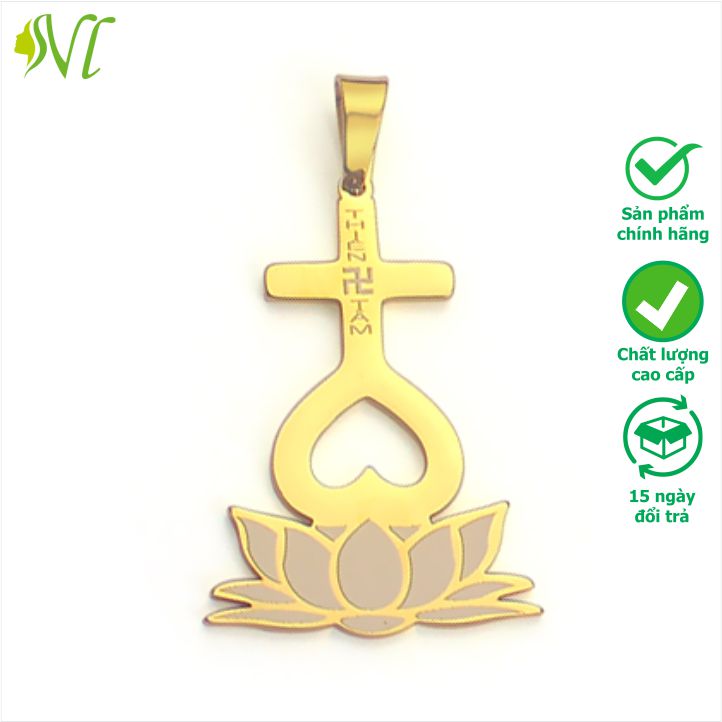 Dây chuyền thiên tâm đạo đế hoa sen mặt dây chuyền phong thuỷ may mắn nam nữ không đen không gỉ xài