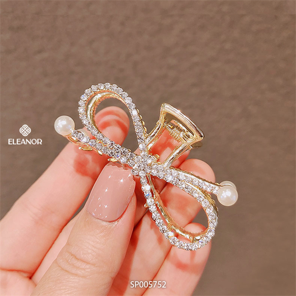 Kẹp tóc nữ đính đá Eleanor Accessories kẹp càng cua ngọc trai nhân tạo phụ kiện tóc 5752