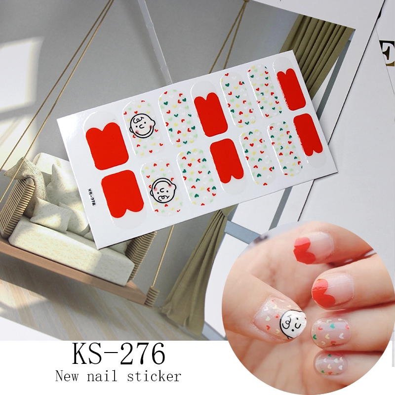 Dán Móng Tay 3D Nhiều Họa Tiết Đẹp 2021 - Set 14 Dán Móng Tay Sticky Cute Chống Nước