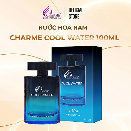 Nước hoa cho nam Charme Cool Water 100ml chính hãng phóng khoáng nam tính sâu lắng - Helena Cosmetics
