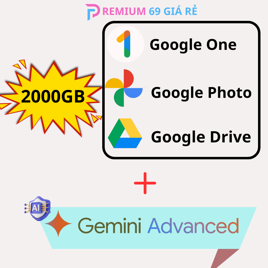 Nâng cấp Combo Gemini Advanced – Google One 2TB – 1000 Credit VEO 3 (12 Tháng)