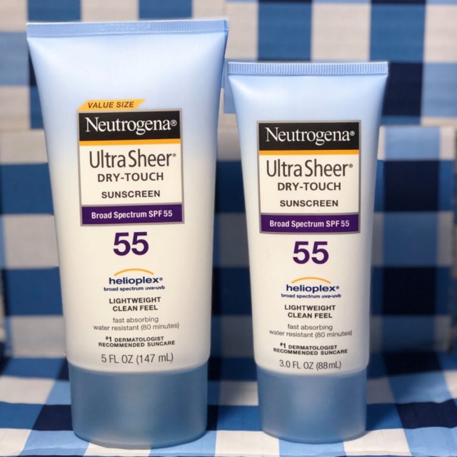 [Hcm]????Set Kem Chống Nắng Kiềm Dầu Neutrogena Ultra Sheer Dry Touch Spf 55 Của Mỹ 147Ml Và88Ml????