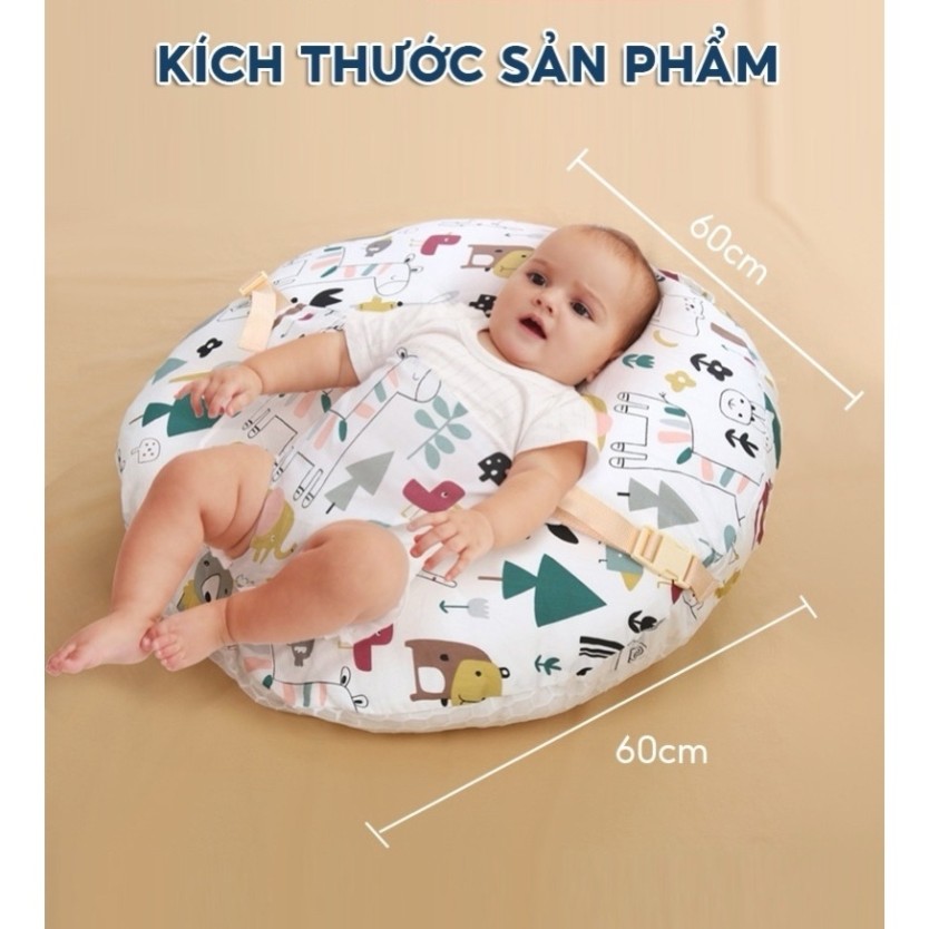 Gối Đa Năng Cho Bé 60x60cm | Gối Chống Trào Sữa Gối Bú Bình Gối Chống Nôn Trớ Gối Tập Nằm Sấp Tập Ngồi Cho Bé