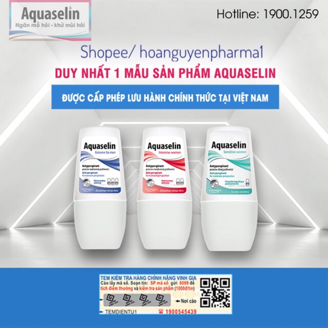 Lăn khử mùi Aquaselin Vinh Gia - Nhập khẩu chính hãng Ba Lan - Nữ TD vừa phải 50ml