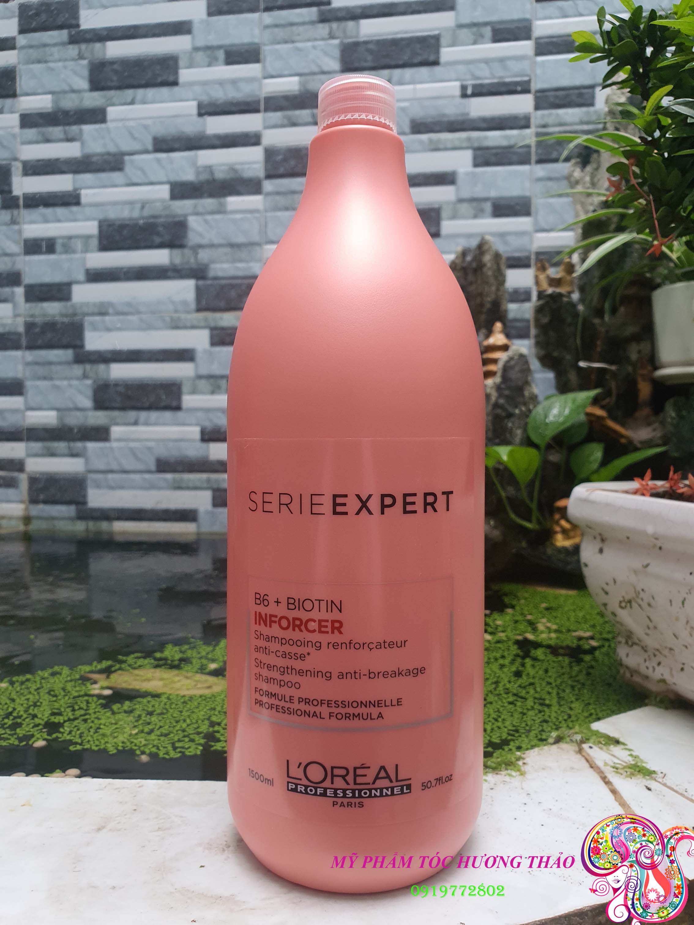 (Loréal) Dầu Xả Biotin Inforcer Loreal Phục Hồi Ngăn Gãy Rụng 1000Ml (Có Vòi)