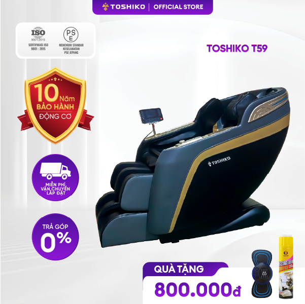 Ghế massage toàn thân điều khiển giọng nói cảm ứng Tiếng Việt Cao Cấp Nhật Bản Toshiko T9 sở hữu con