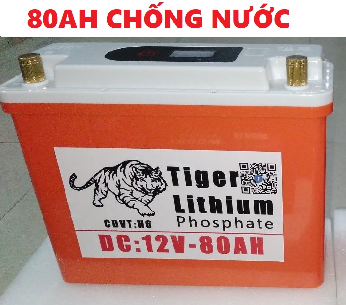 Bình Pin Lithium 80Ah chống nước hoàn toàn tuyệt đối-Pin lithium 12V-80Ah NEW