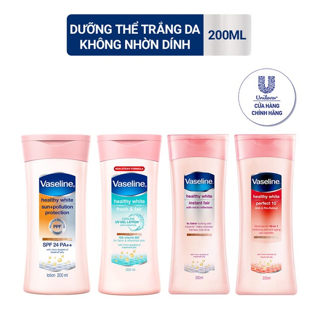 [HCM]Sữa Dưỡng Thể Trắng Da Vaseline Healthy White Lotion 200ml