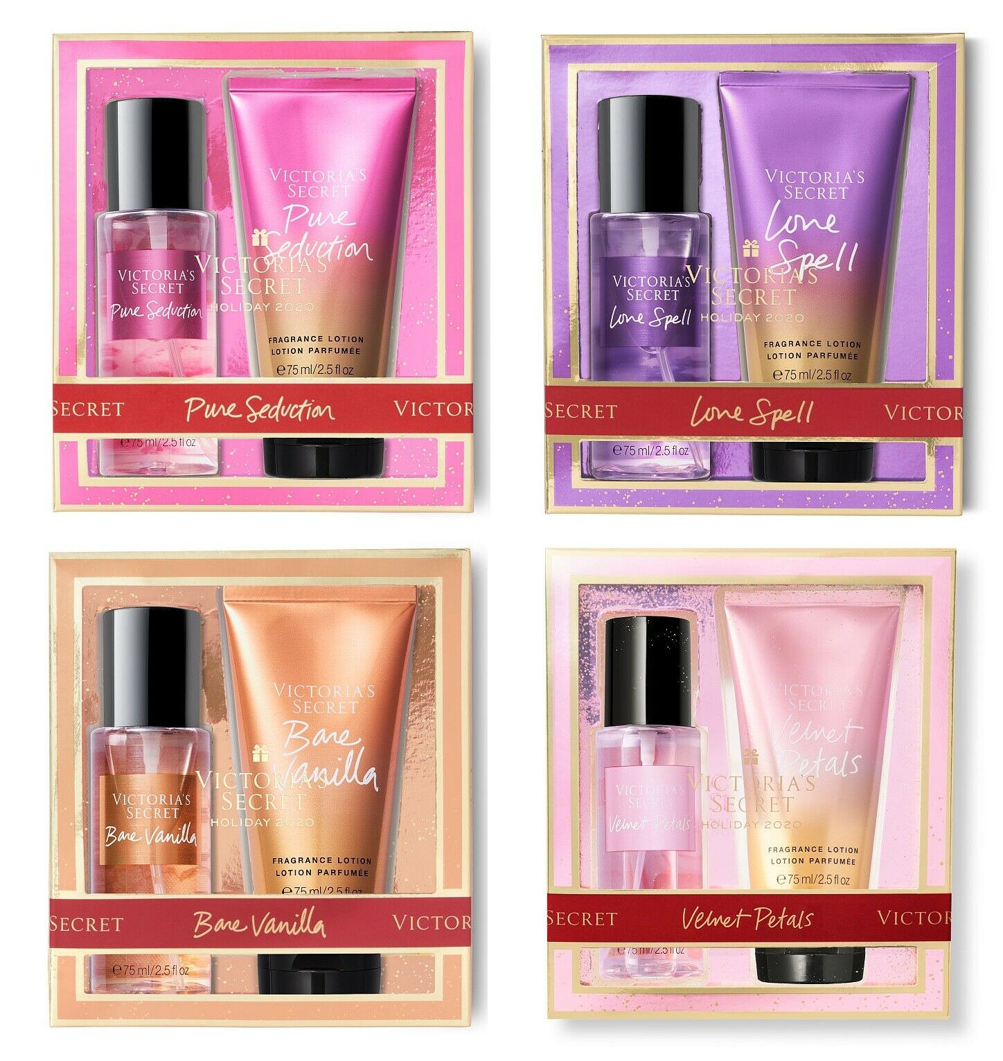 Set Xịt Thơm Và Dưỡng Thể Victorias Secret Mini Mist Lotion Gift Set 75Ml X 2