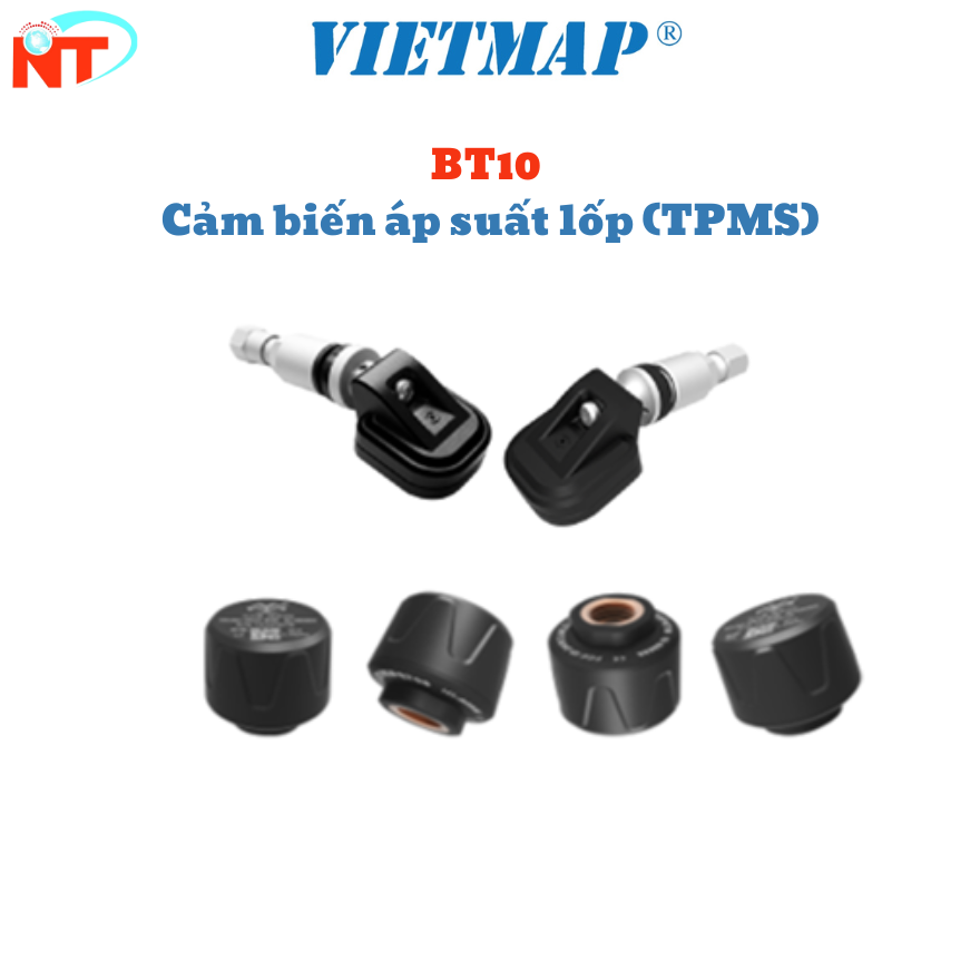 BT10 Cảm Biến Áp Suất Lốp Vietmap BT10 - Báo áp suất lốp - Kết nối điện thoại - NT