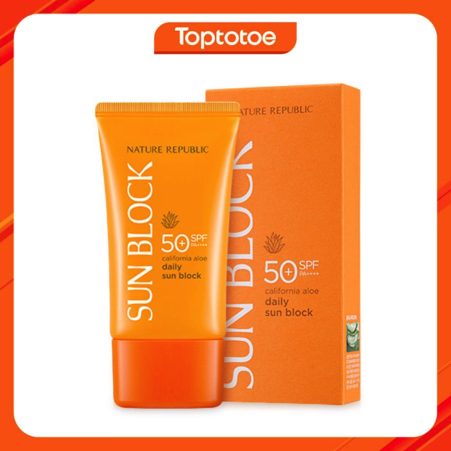 Kem Chống Nắng Nâng Tone Nature Republic California Aloe Daily Sunblock Spf50 57Ml