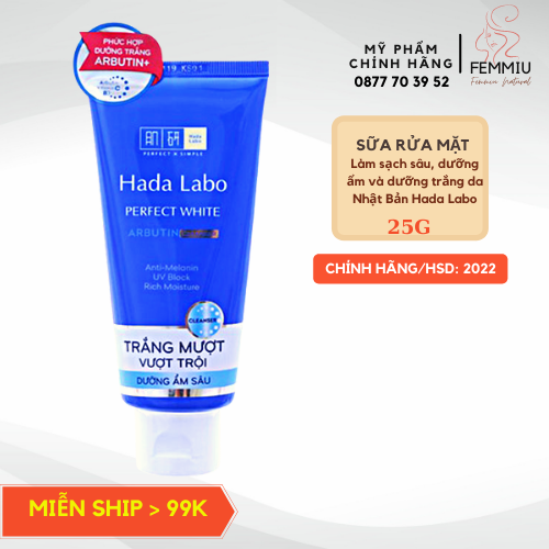 [Hcm][Chính Hãng] Sữa Rửa Mặt Hada Labo Trắng Hoàn Hảo Giam Mụn Đầu Đen Sạch Sâu 25Gr