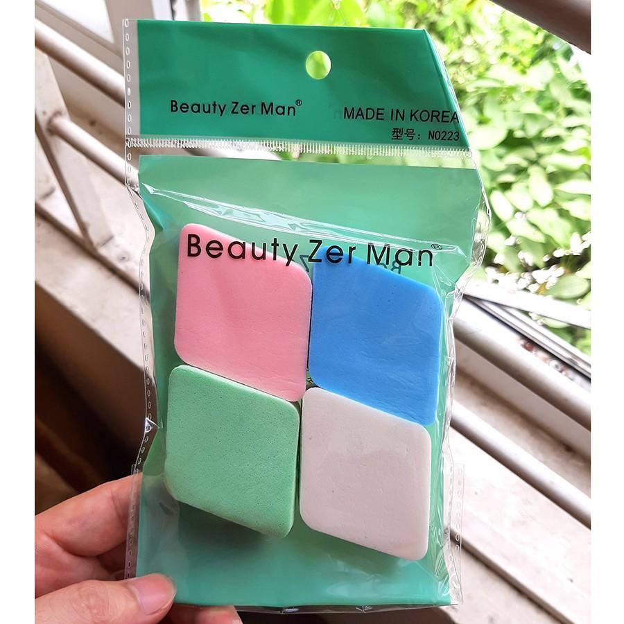 4 miếng bông tán kem nền và lót Beauty Zer Man
