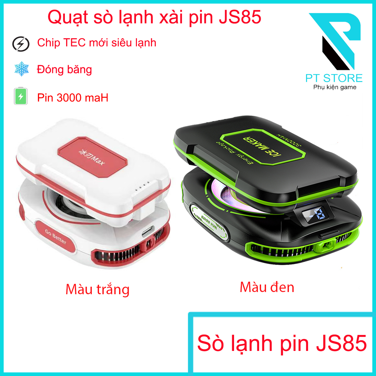 Quạt sò lạnh pin sạc JS85 - Sò lạnh mới 2025 - Dung lượng pin lên tới 3000mAh - Công suất cực cao đó