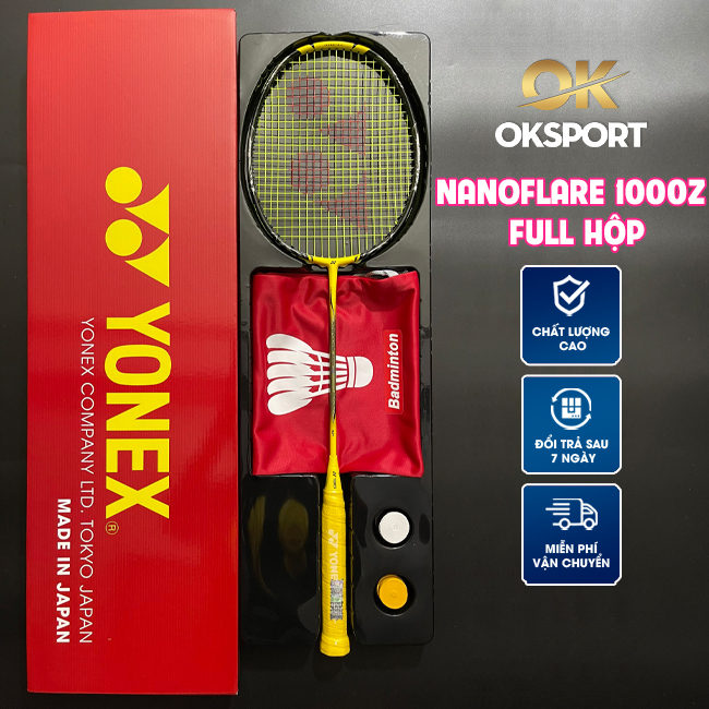 Vợt cầu lông Yonex Nanoflare 1000Z Full Hộp Căng Sẵn 11kg (Max 12kg) Tặng Kèm Quấn Cán Túi Đựng