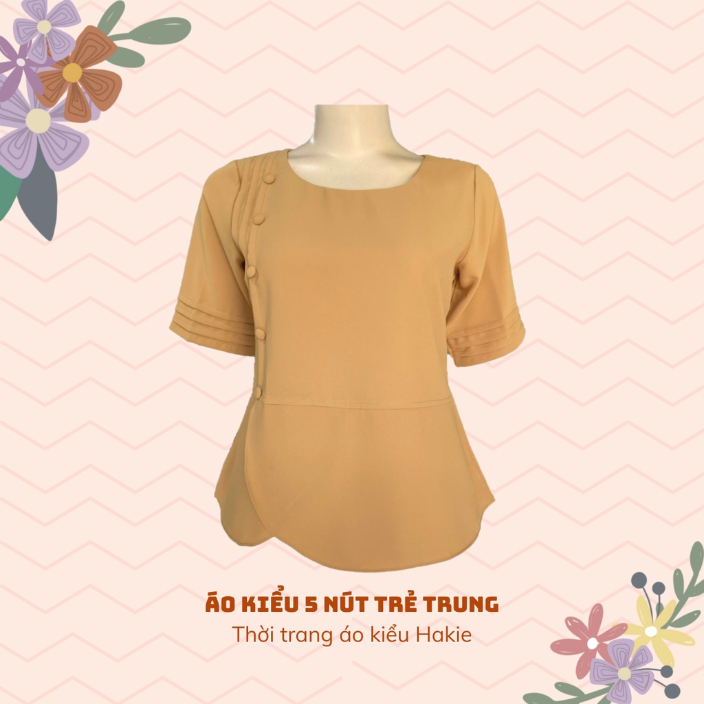 Áo kiểu nữ Trung Niên Hakie - Kiểu 5 nút sang trọng thanh lịch vải lụa Mango | Thời Trang Trung Niên U40 U50 tặng mẹ