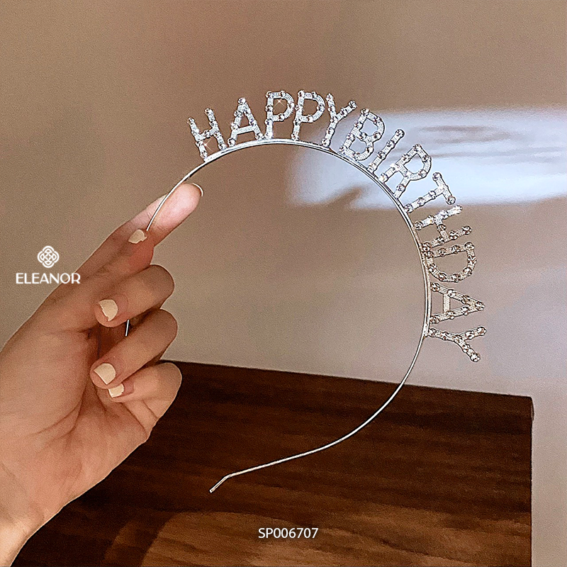 Cài tóc nữ Eleanor Accessories cài tóc dáng chữ Happy Birthday đính đá phụ kiện tóc 5295