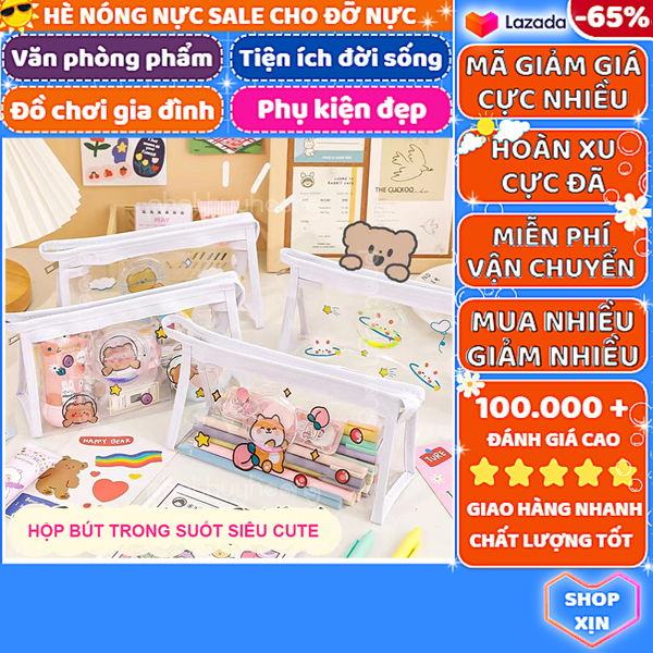 (Chọn mẫu Nam/Nữ ) Túi Đựng Bút Trong Suốt Họa Tiết Dễ Thương hộp bút cute trong suốt tam giác chứa được nhiều đồ   túi đựng mỹ phẩm trong suốt dễ thương giá rẻ  hộp bút trong suốt cute - Phát Huy Hoàng