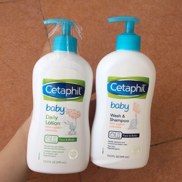 Sữa Dưỡng Thể Và Sữa Tắm Gội Cho Bé Cetaphil 400Ml Có Vòi