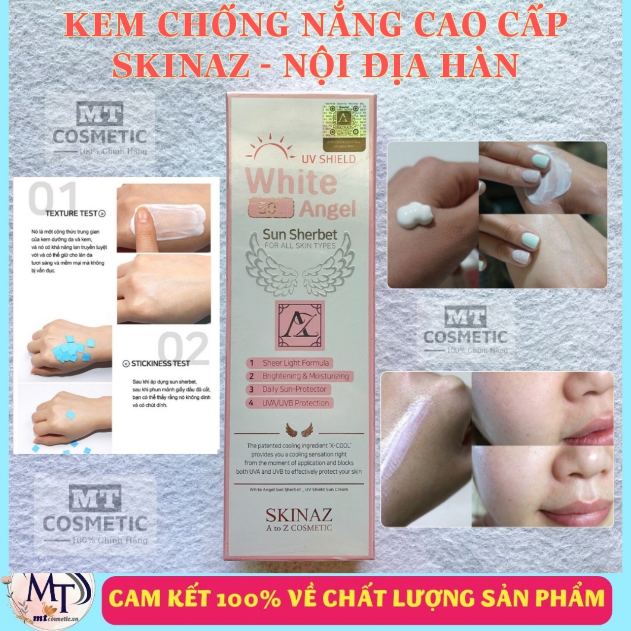 Kem Chống Nắng Skinaz White Angel Sun Sherbet Hàn Quốc - Nội Địa Hàn