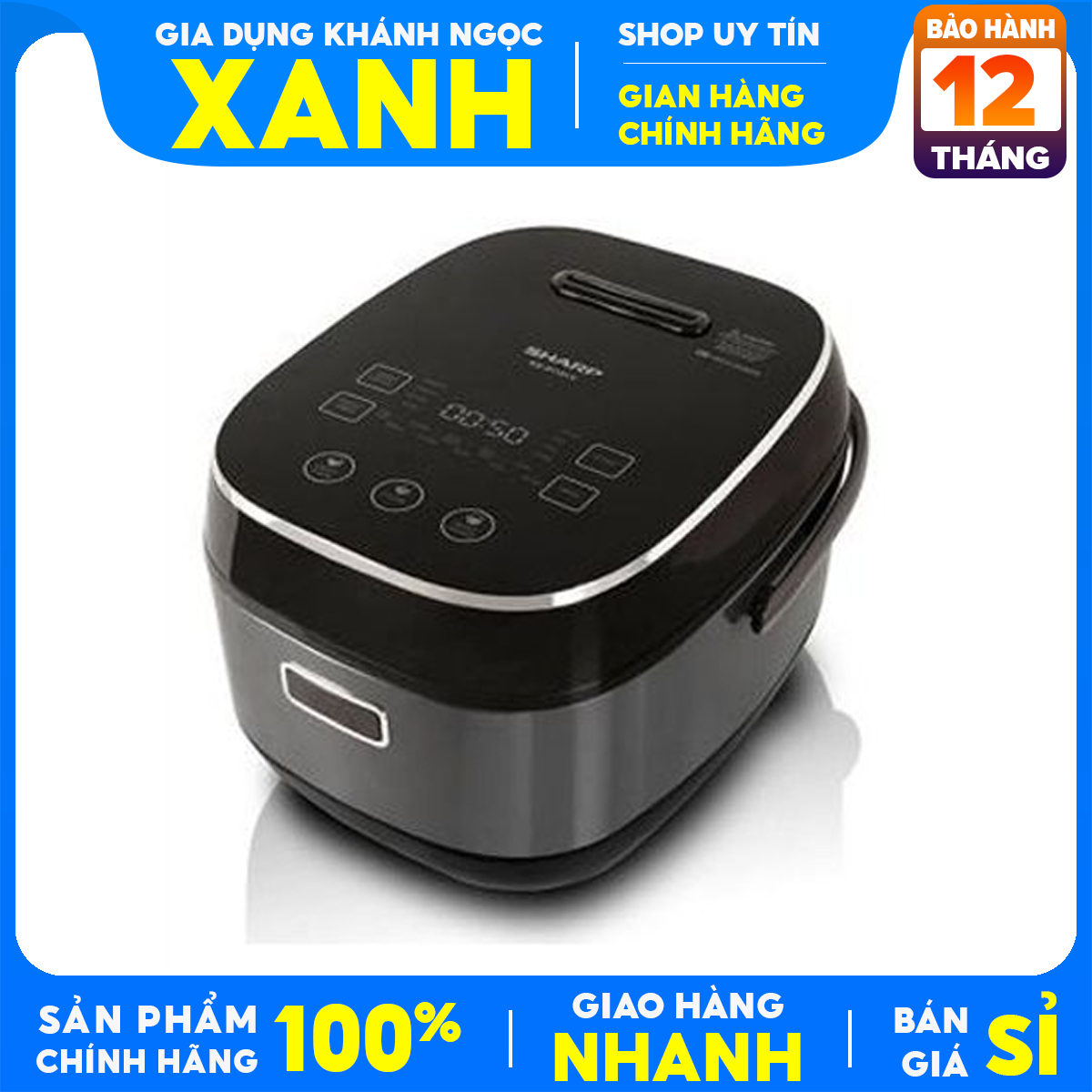 Nồi cơm điện cao tần Sharp 1.8 lít KS-IH191V-BK Hàng trưng bày Mới 99% Lòng nồi dày 2.995 mm chống d