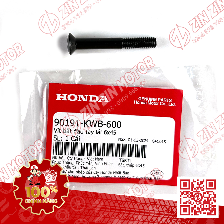 Ốc Gù 6x45 SH 2017 - 2023+ Vision 2014 Vario 150/125 Lead PCX 160/150 ADV 160/150 Và Nhiều Dòng Xe K