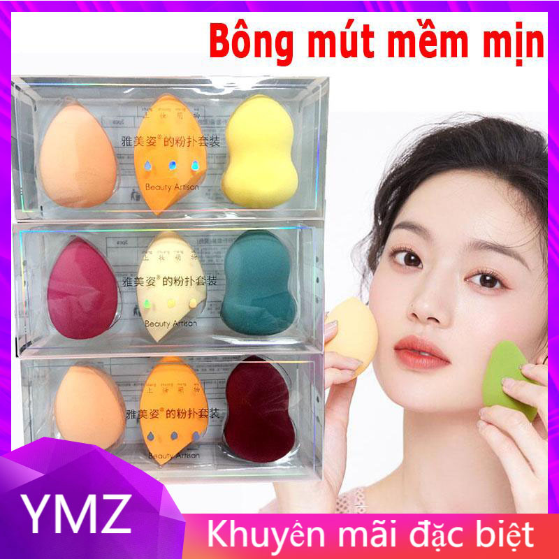 [Hcm]Mút Trang Điểm Tán Kem Nền Mềm Mại Bằng Xốp - Hình Hồ Lô Giọt Nước (Ngẫu Nhiên)