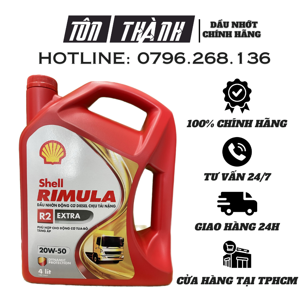 [ HÀNG CHÍNH HÃNG SHELL ] Nhớt Shell Rimula R2 Extra 20w50 chuyên dùng cho xe chịu tải và xe du lịch