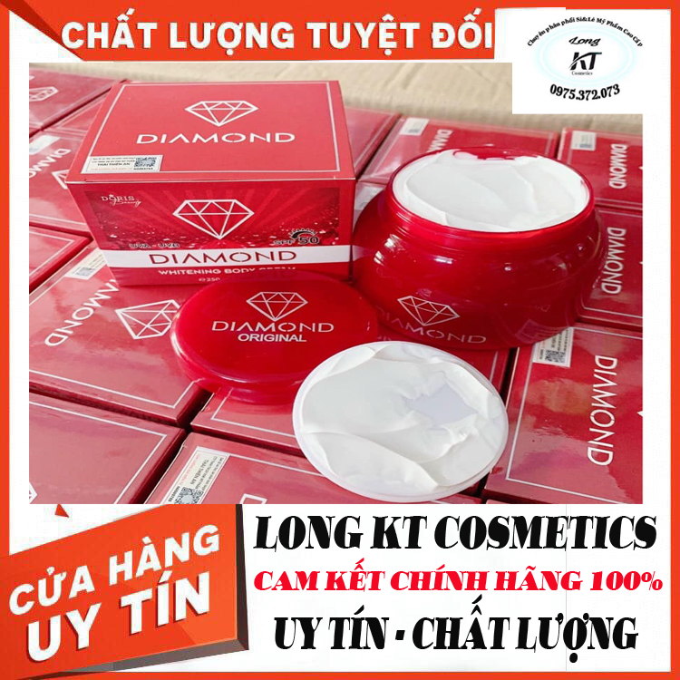 Chính Hãng - Giá Sĩ - Bán Chạy - Kem Body Diamond White Ngọc Trinh Kem Body Diamond White Ngọc Trinh 250Gr Dưỡng Trắng Mịn Da Tự Nhiên. –Da Trắng Sáng Hồng Hào Đều Lên Mỗi Ngày Bật Tone Rõ Rệt Sau 1 Tuần Sử Dụng.kem Không Trôi Nước