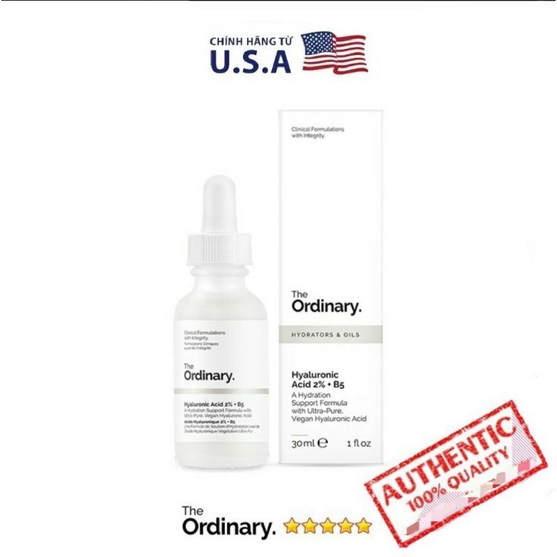 The Ordinary Hyaluronic Acid 2% + B5 Serum Cấp Ẩm Hồi Phục (Chính Hãng - Đủ Bill)